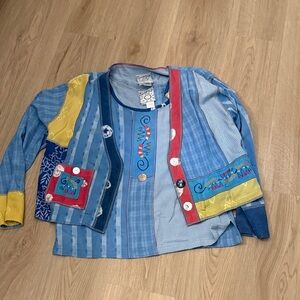 Colorful Patchwork Women's Blouse set